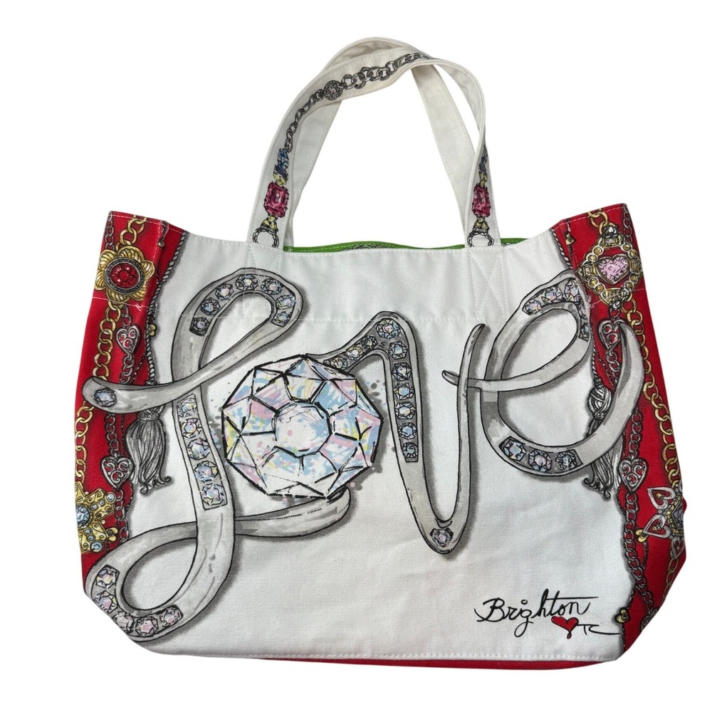 Brighton Canvas Tote Bag All That Glitters Merry and Bright Jewelry